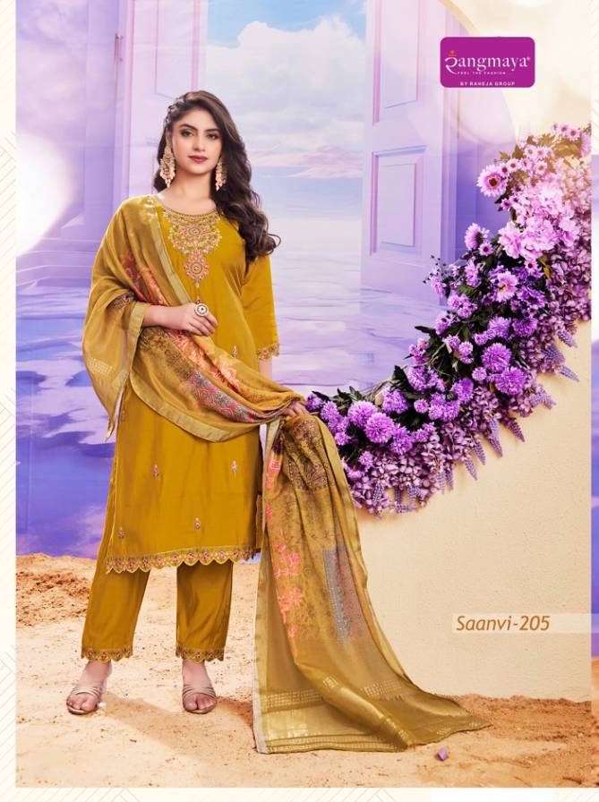 Saanvi By Rangmaya Roman Designer Kurti With Bottom Dupatta Wholesale Price In Surat
